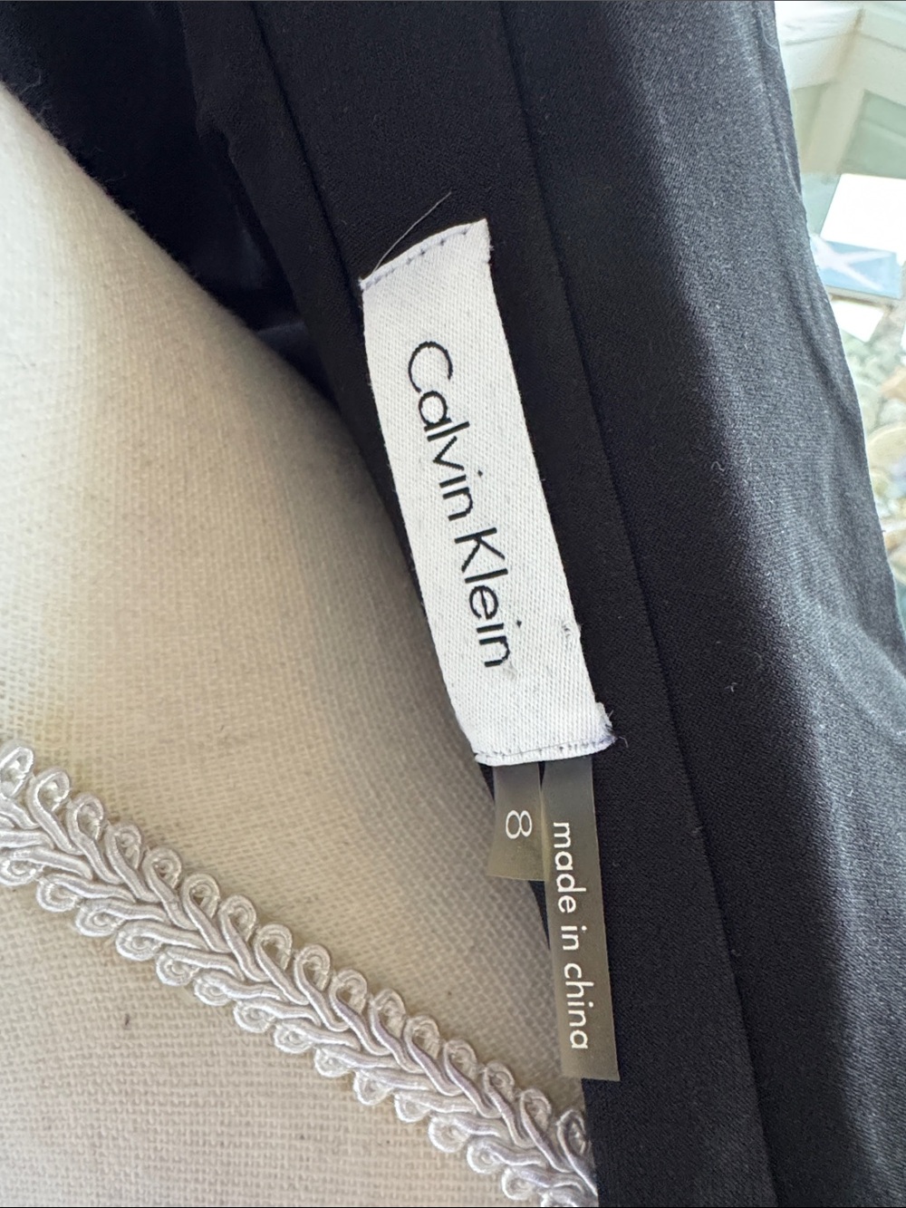 Calvin Klein Black Long Sleeve Wrap Dress with Tie - Picture 3 of 4